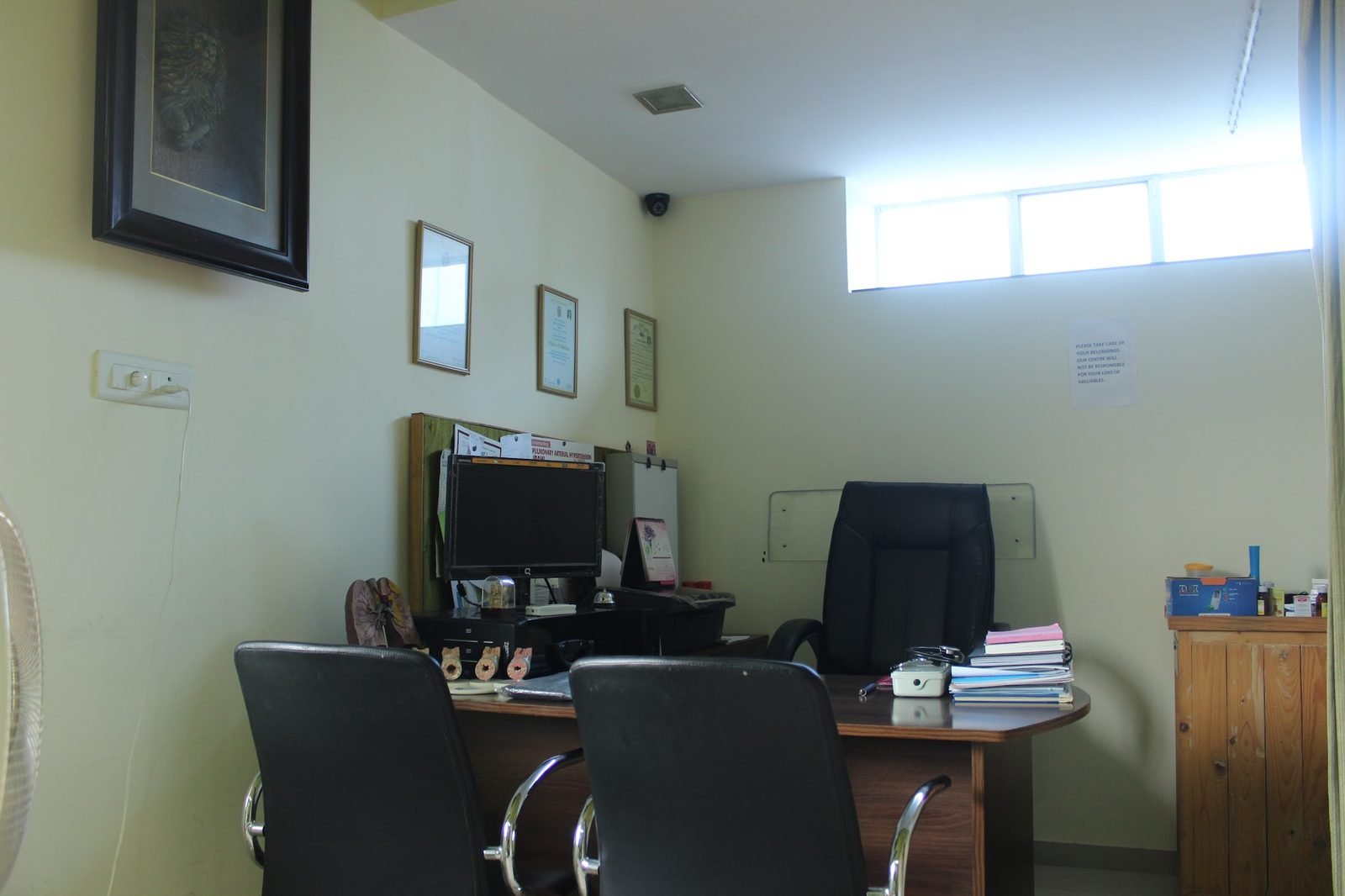 Doctor's office at the Pain Clinic of India Goa branch