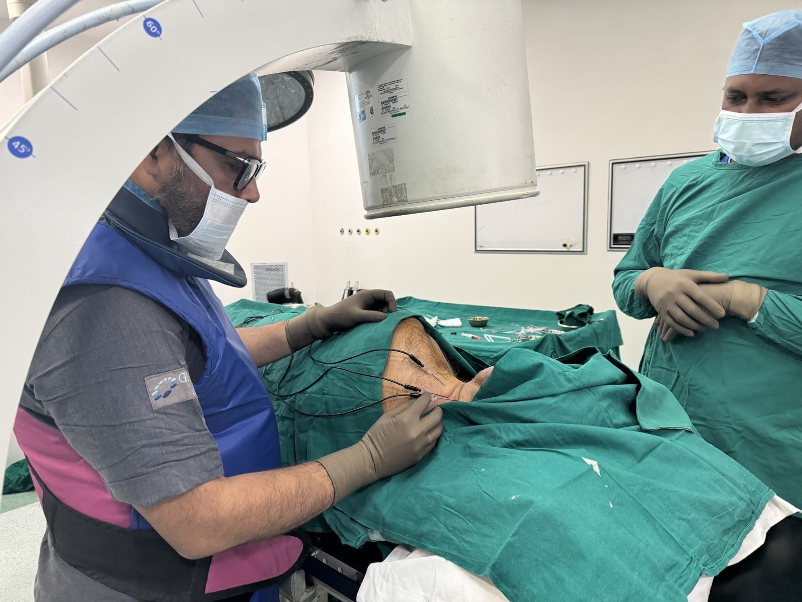 Image-guided pain procedure being performed at the Pain Clinic of India Parel centre